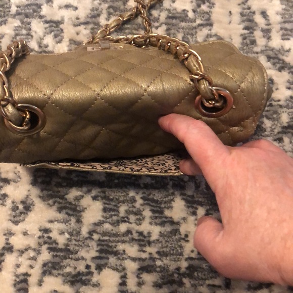 Crossbody/Shoulder Purse,Olive w/Gold Chain Strap - Picture 3 of 6